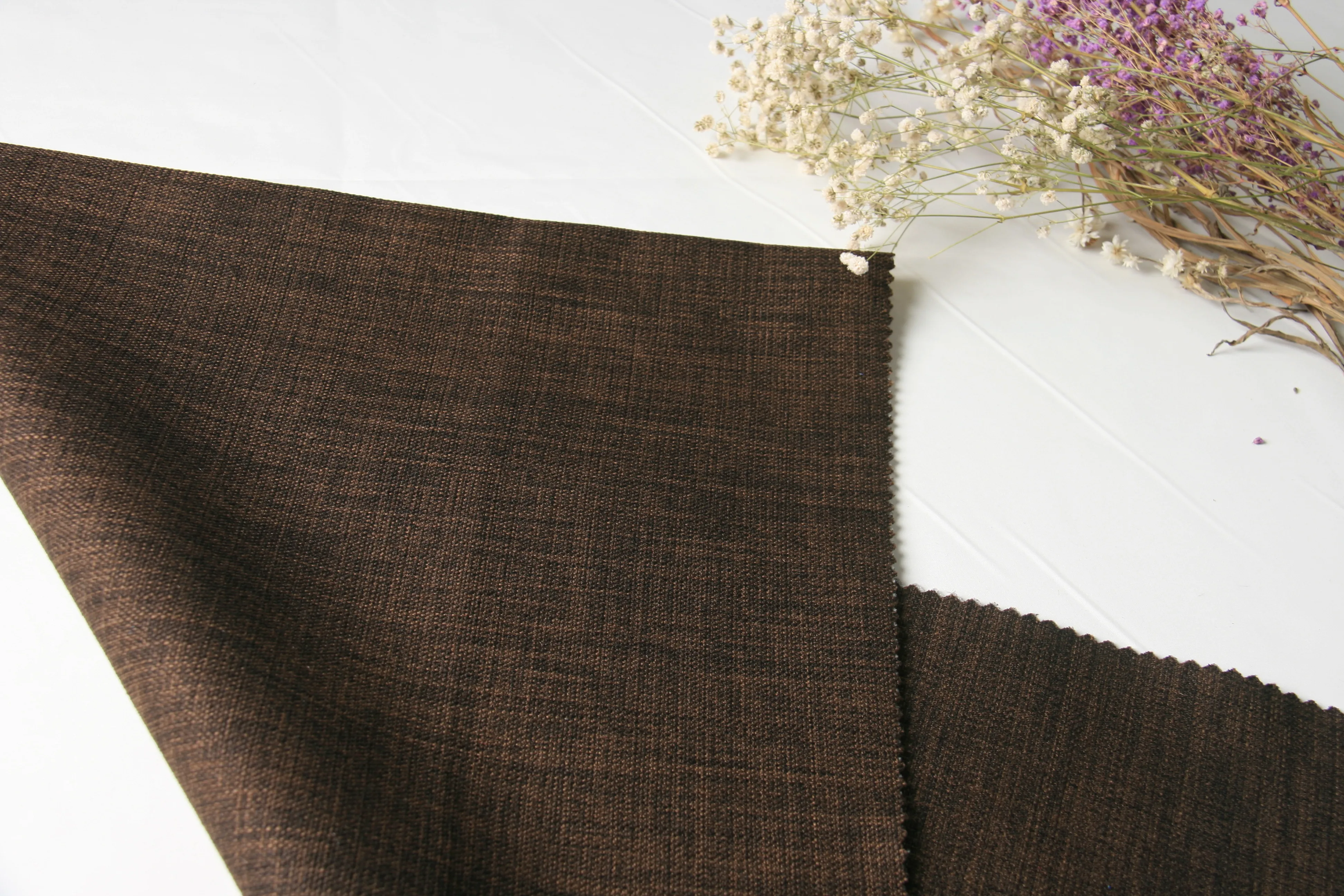 African 100% Polyester Linen Look Plain Thick Looks Linen Fabric for Sofa Upholstery