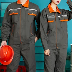 Welder Auto Repair Shop Logistics Handling Clothes Gas Station Labor Protection Clothing Uniforms Sets with reflective stripe