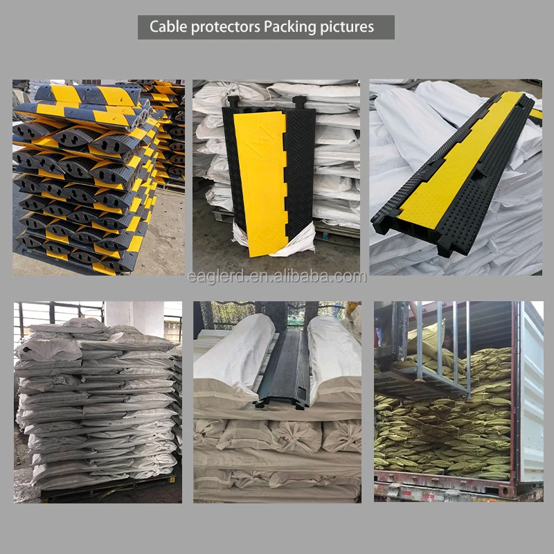 4 channel rubber flexible cable protector ramp