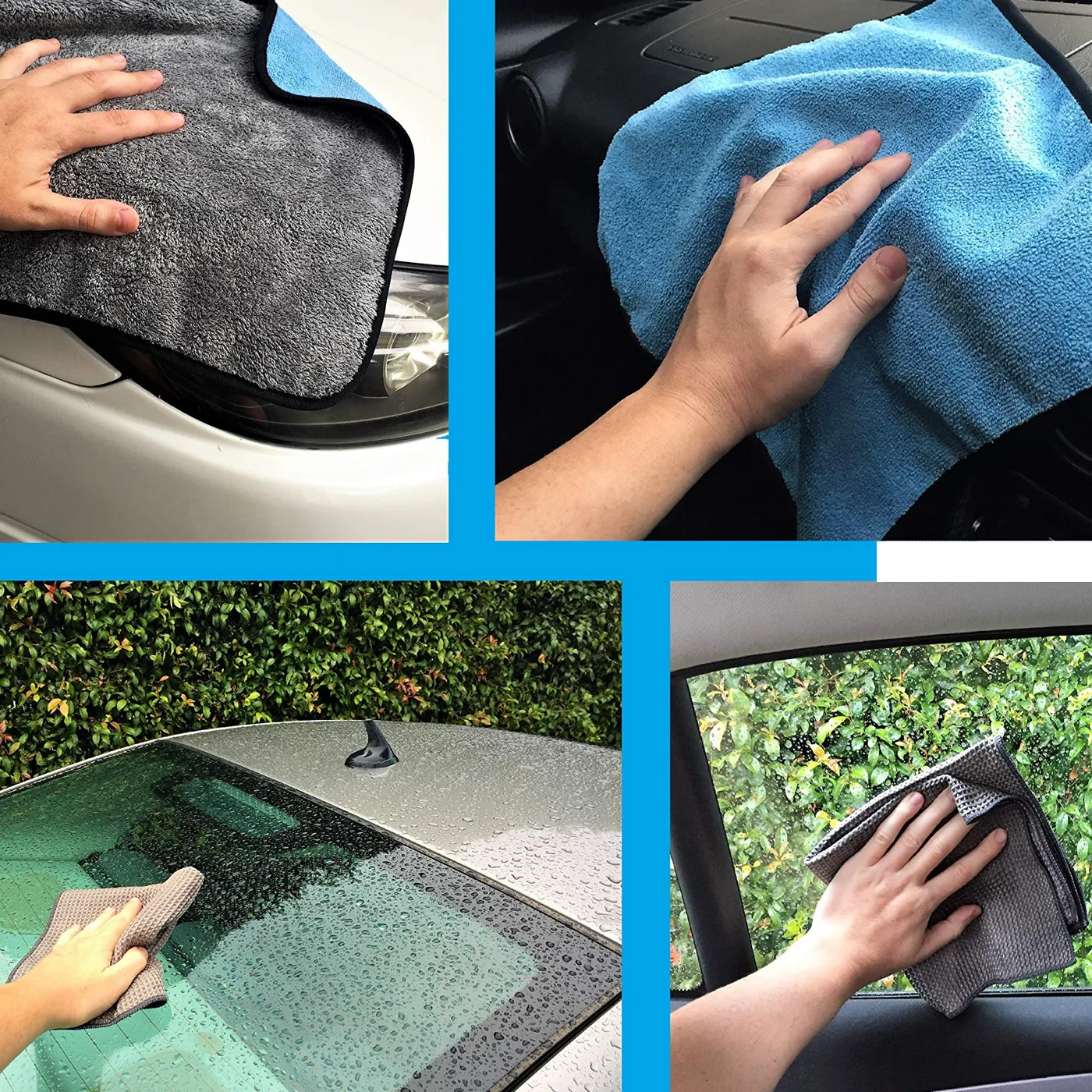 9pcs Car Wash Kit Washing Coral Towel Wheel Brush Microfiber Cloth Towel Car motorcycle Cleaning Tools Set wash tool brush