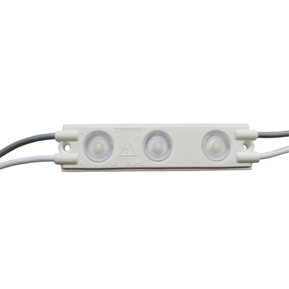 High Voltage AC220V SMD 2835 3LED Injection Modulo With Lens IP66 Decorative Lighting Module Led 110v CE ROHS