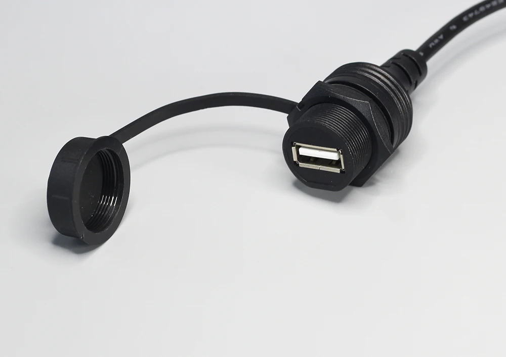 Wholesale IP67 Waterproof USB Cable USB A male to Female Extension Cable Data cord with dust-proof cap