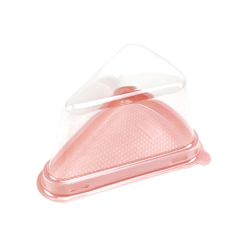 Ready to ship triangle shaped PET PS PVC  slice  cake box small sweet cake box with clear lid
