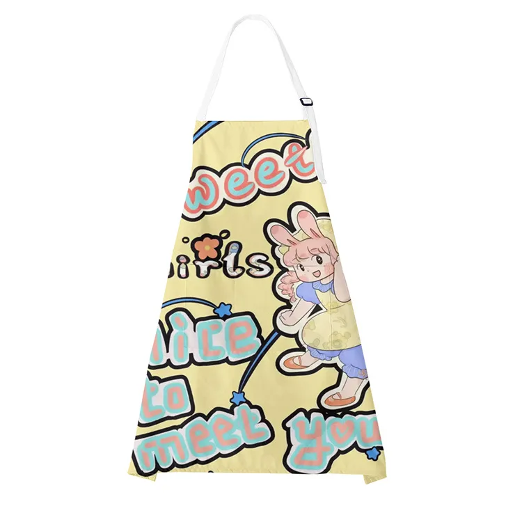 Restaurant Uniforms Staff Waiters Apron Waterproof Oilproof Antifouling Cartoon Aprons Kitchen Chef