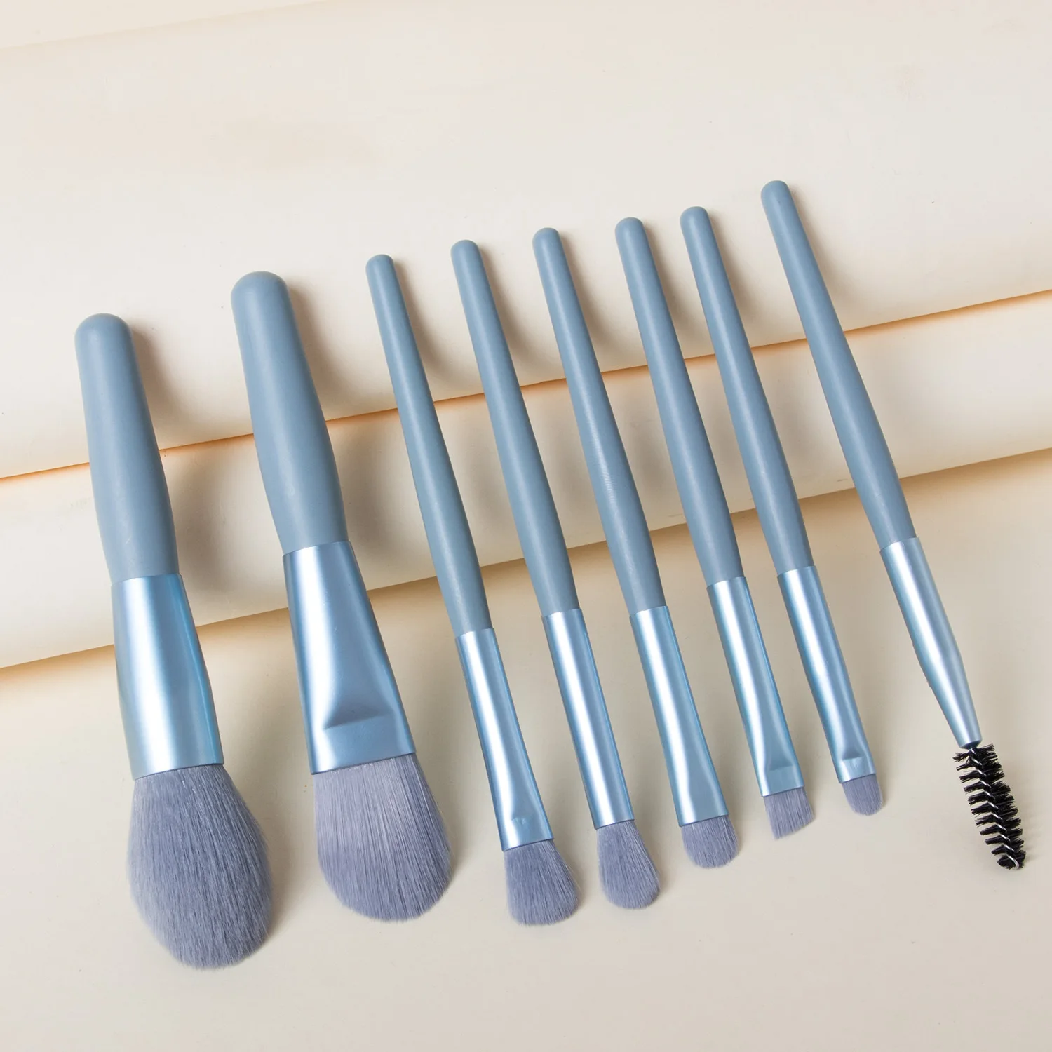 Professional 8Pcs Synthetic Travel Makeup Brush Foundation Cosmetics Powder Face Makeup Brush Set With Bag