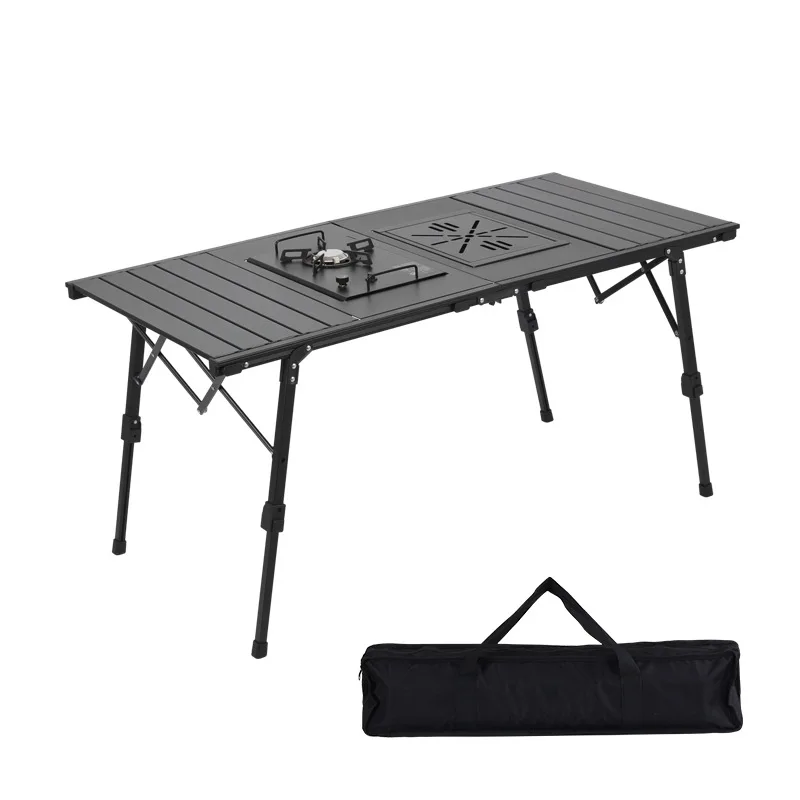 Outdoor Folding Table Fishing Picnic Camping Table Adjustable Height Beach Leisure Portable Folding Table
