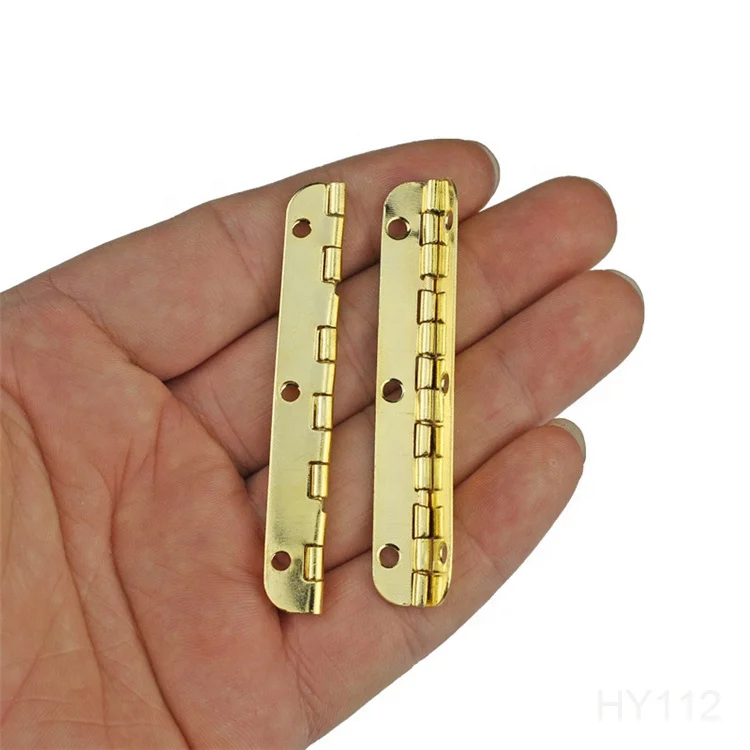 Factory supply 90 degree long gold metal box hinge for wooden cases