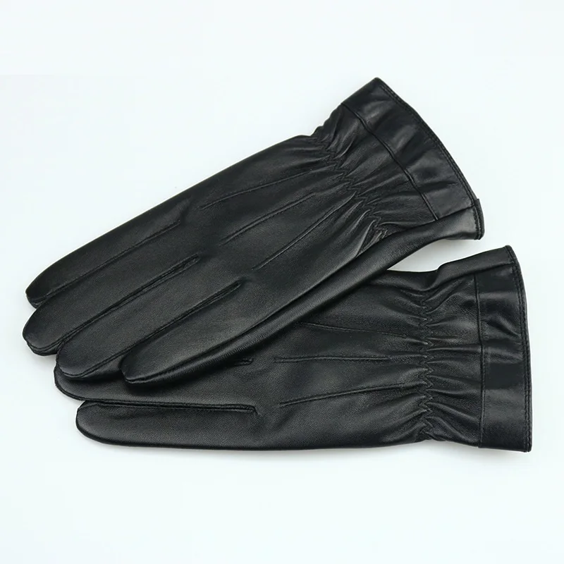 Перчатки мужские с сенсорным экраном, Роскошные теплые мягкие повседневные зимние перчатки из овчины, для вождения, для улицы