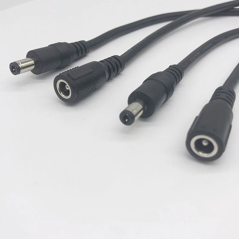 DC5.5*2.1mm 5.5*2.5mm male female 18awg 2464 DC power cable OD 5.0mm 0.75 Square 7A charging Cable 43/0.15*2C 0.3m 0.5m 1m