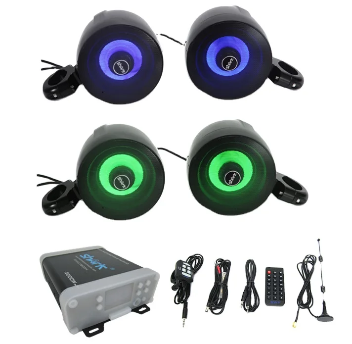 Motorcycle MP3 audio 2000W 4.1ch motorcycle audio with FM radio, SD, USB Auxin with 5 inch RGB speaker