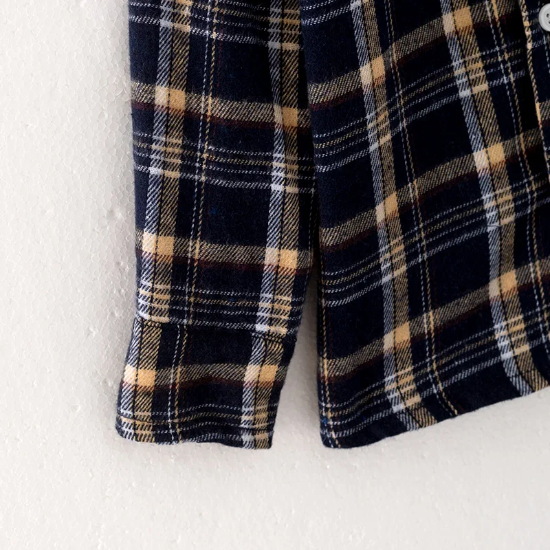 Baby Boys Plaid Shacket Cozy Fall Winter Checkered Button-Up Jacket Kids Warm Fleece Coat In Stock Ready to Ship