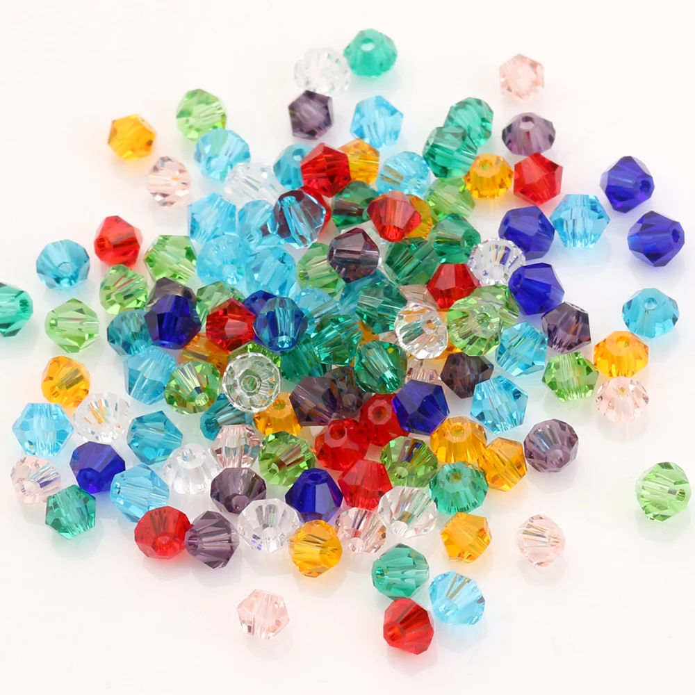 Faceted Bicone Glass Beads for Jewelry Making Adults 2MM Crystal Beads for Bracelet Charms DIY Crafts Accessories 5strands/batch