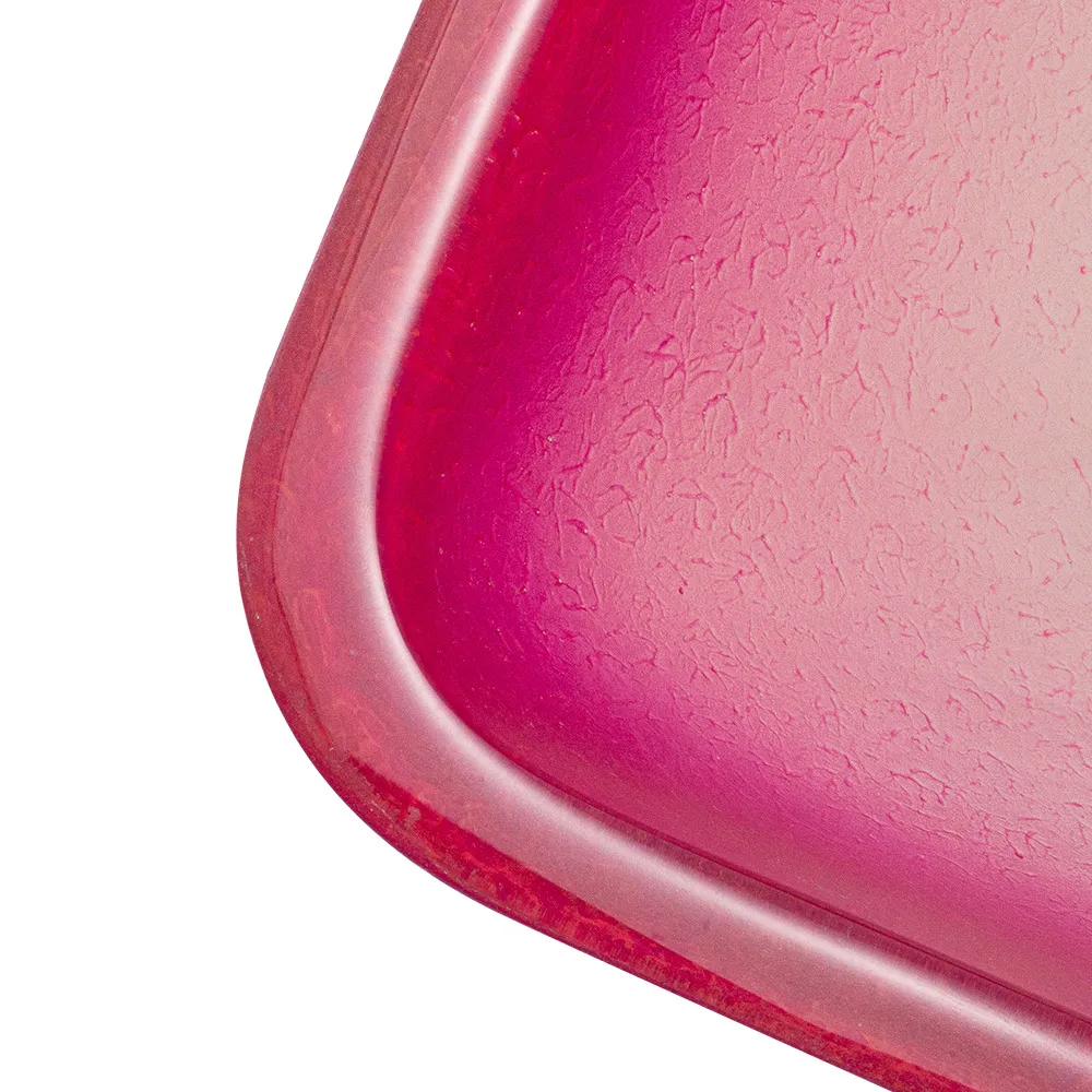 China manufacturer wholesale romantic pink rectangular tempered glass bathroom wash basin vessel sink with waterfall faucet