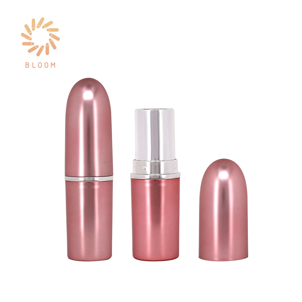 Free Sample Hot Sale Rose Gold Custom Empty Cosmetic Case Bullet Shape Lipstick Tube