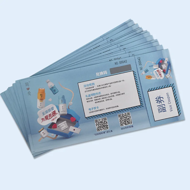 Cheap price scratch coupon printing paper gift coupon 10 off coupons expire soon