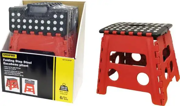 Cheap Durable Practical Speckled Single Handle Carry 9 inches Height Plastic Folding Step Stool