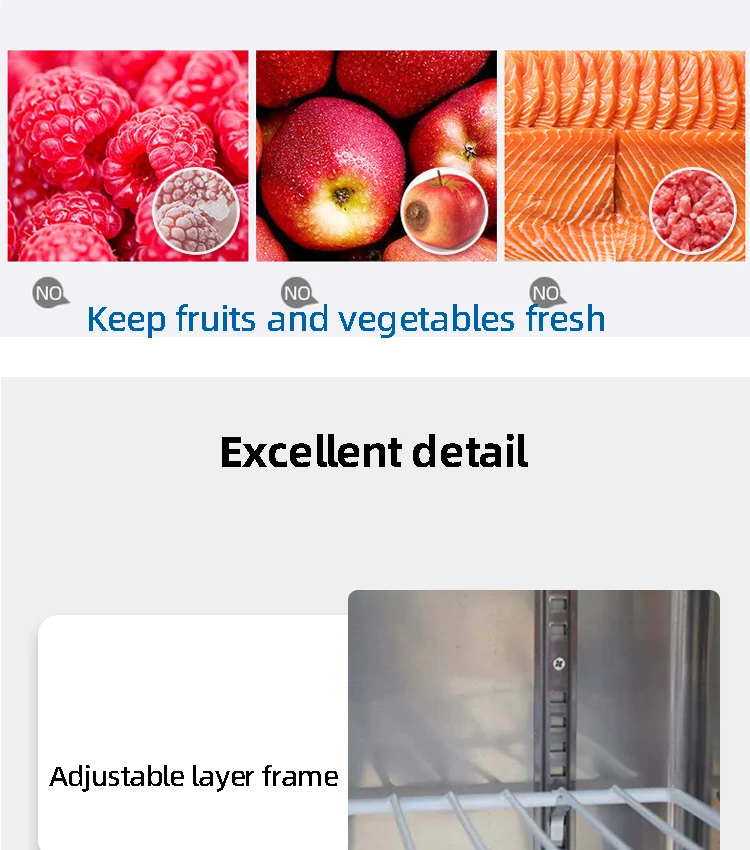 Four door refrigerator Commercial kitchen freezer large capacity vertical refrigeration