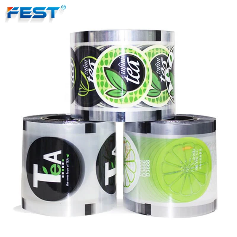 FEST Custom logo fully automatic boba cup sealing machines film design  for cup pp