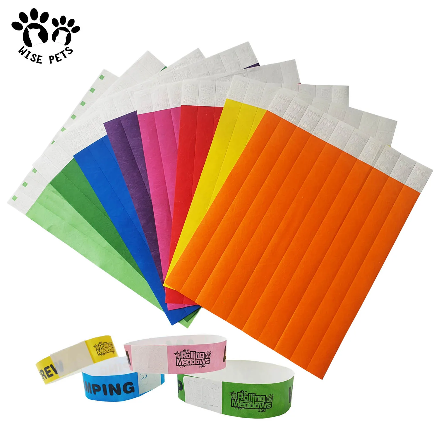 Factory Direct Delivery In Stock Solid Color Printable Tyvek Wristbands Event Party Vip Wrist Bands One Time Use Paper Bracelet