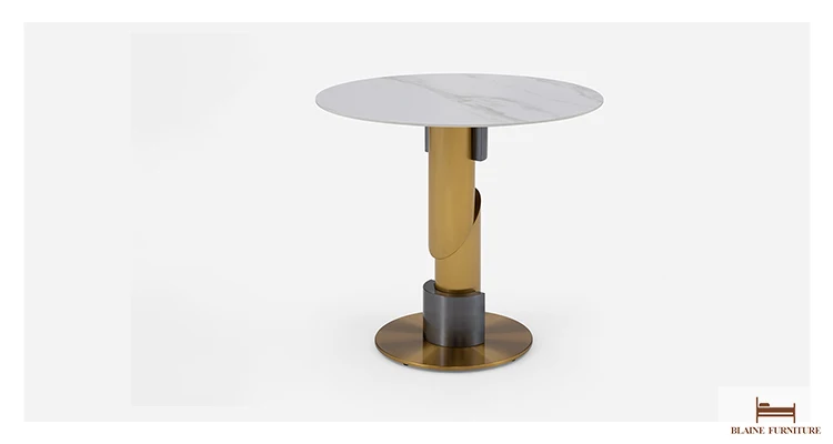 Tall Round Side End Table Coffee Table Porcelain Tile Living Room Furniture Slate Top Modern Design Coffee Table
