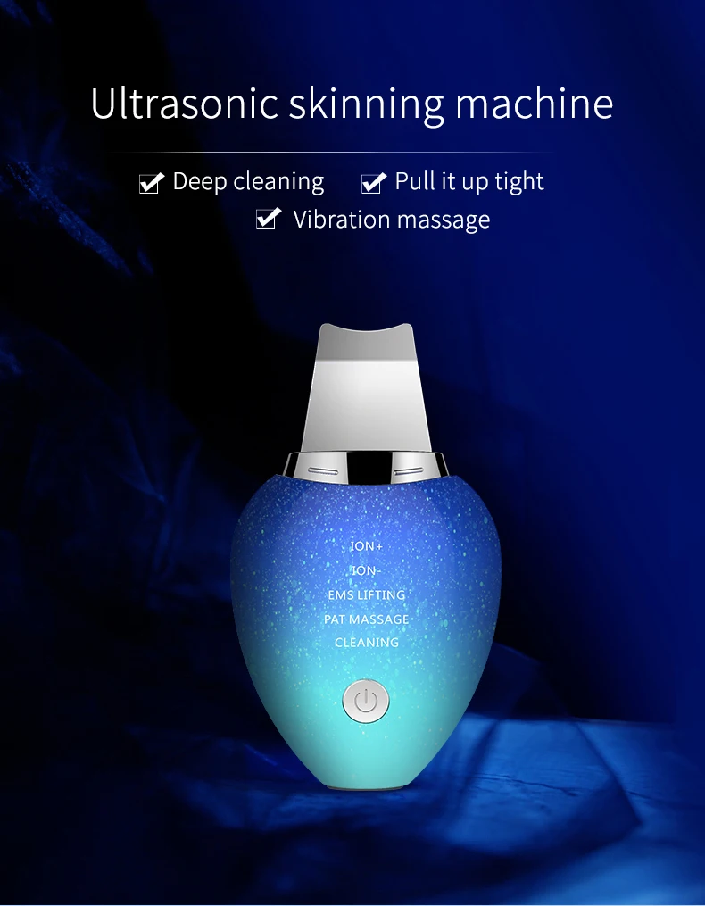 Beauty Products Wholesale Ultrasonic Skin Scrubber Facial Beauty Vibration Massage Vacuum Blackhead Remover Facial Skin Scrubber