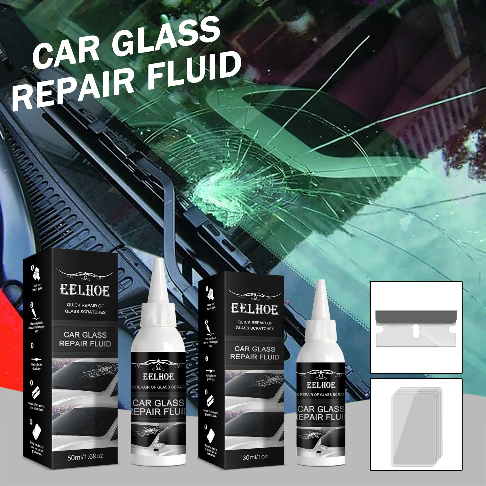 EELHOE OEM&ODM Cracked Glass Repair Kit Sustainable Windscreen Glass Crack Repair Kit Excellent Glass Nano Repair Fluid