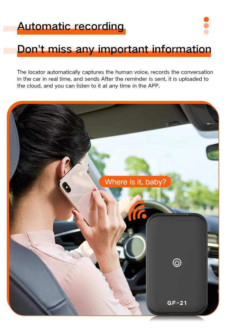 Mini GPS Tracker GF21: Smart Vehicle & Pet Locator with Real-Time Tracking, SOS Function, and Listening Feature