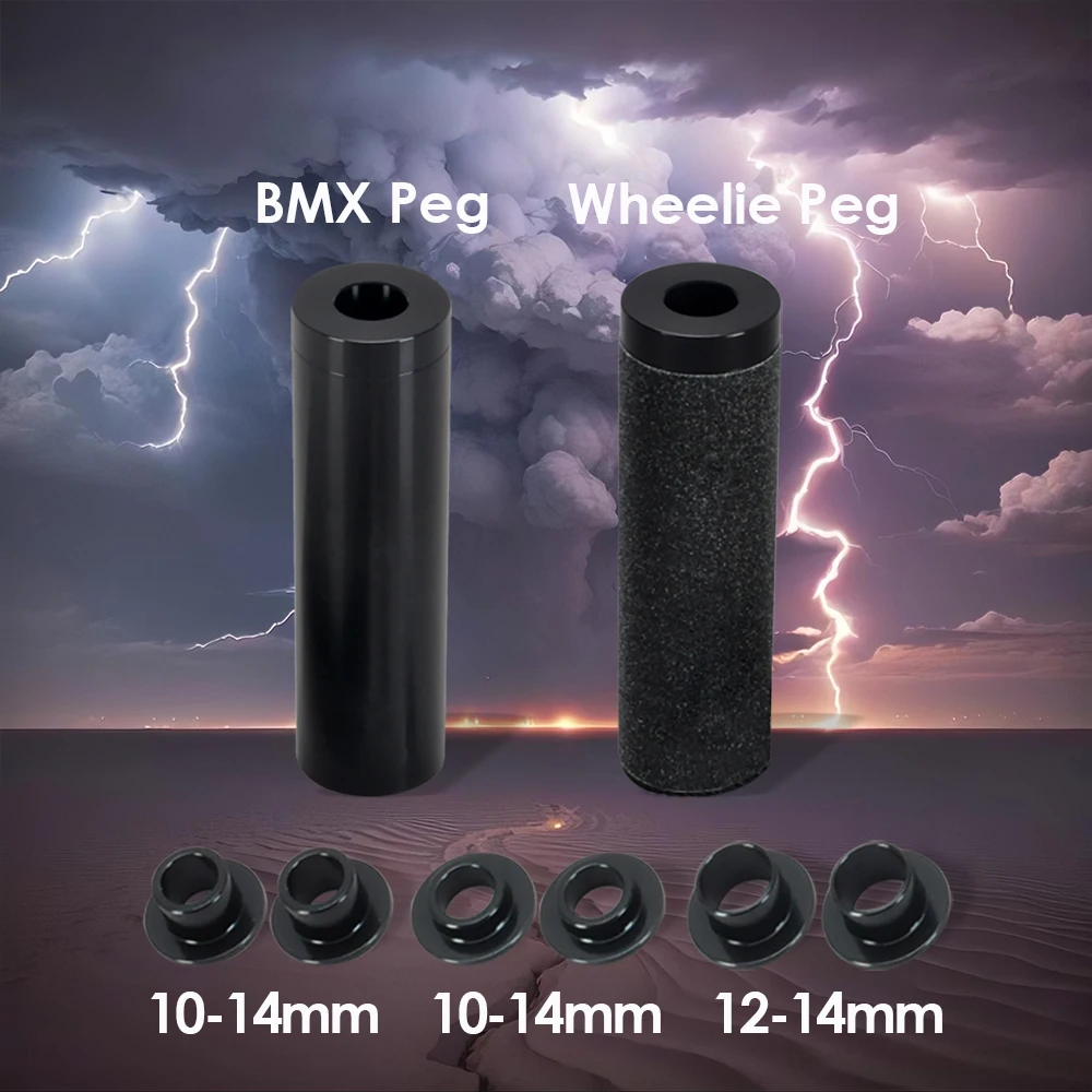 Funsea Bike Peg Wheelie Big BMX Cruiser Bicycle Pegs Alloy 6061 Length 110MM For Hub 3/8 Inch 12mm 14mm Axle Front And Rear
