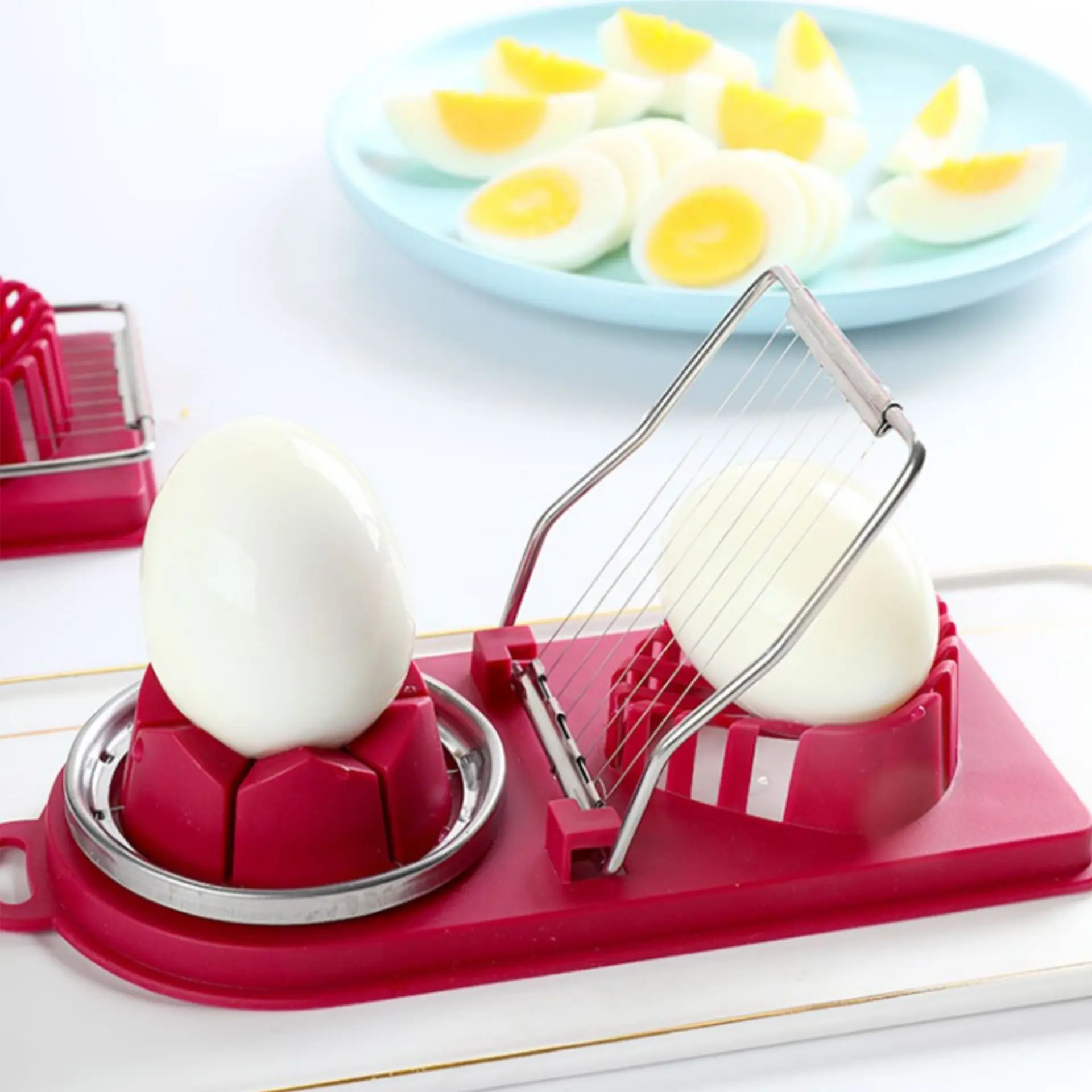 
2021 Wholesale new products multi function egg slicer home kitchen tool luncheon meat slicer creative kitchen egg cutter 