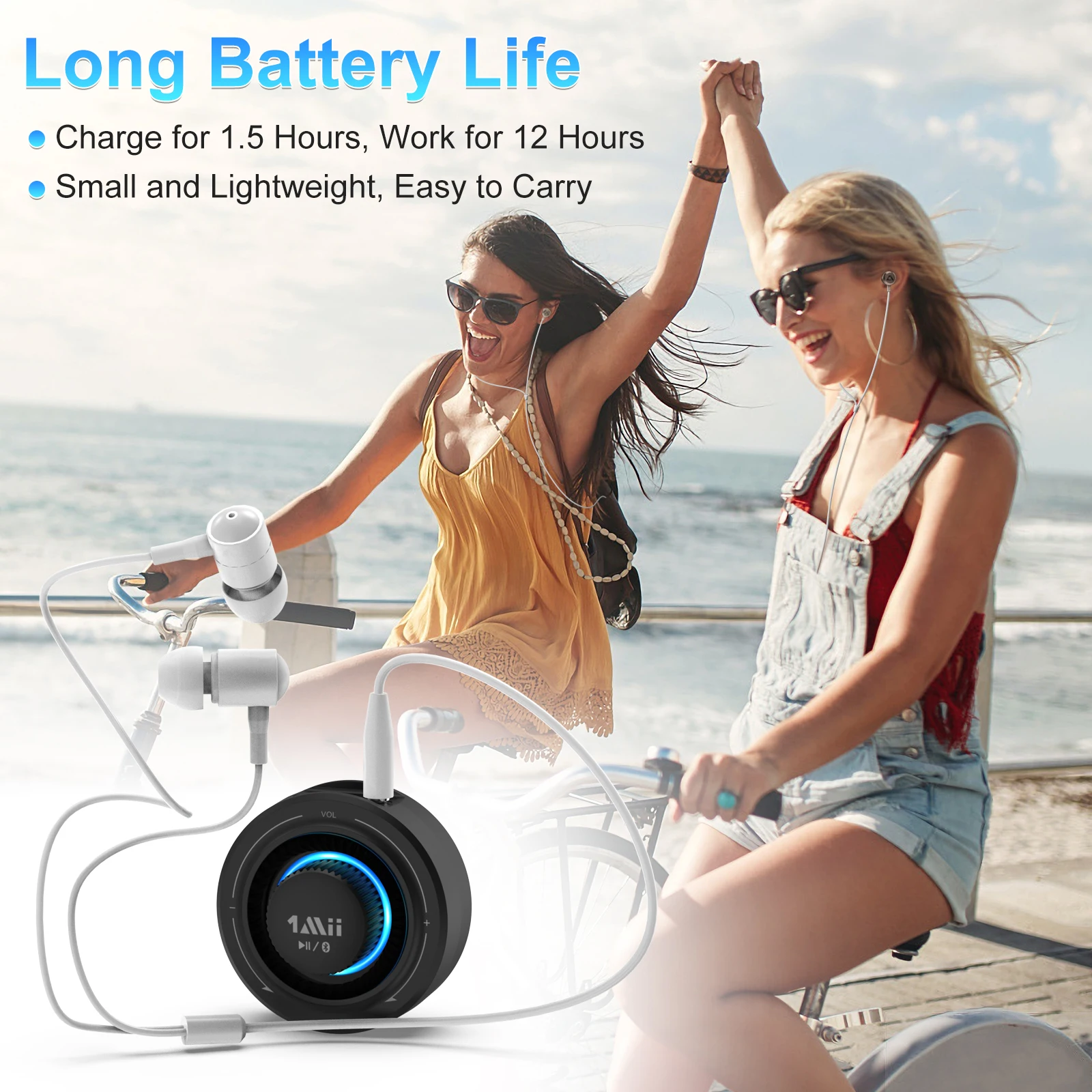 1Mii Bluetooth 5.2 Music Receiver AUX Bluetooth Adapter Wireless Audio Receiver for Car/Home Stereo/Speaker/Wireless Headset/MP3