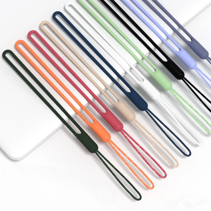 Soft Silicone Wrist Straps Hand Lanyard for Mobile Phone Camera Keys Cord Chain Hanging Rope Charms Short Rubber Anti Drop Rope