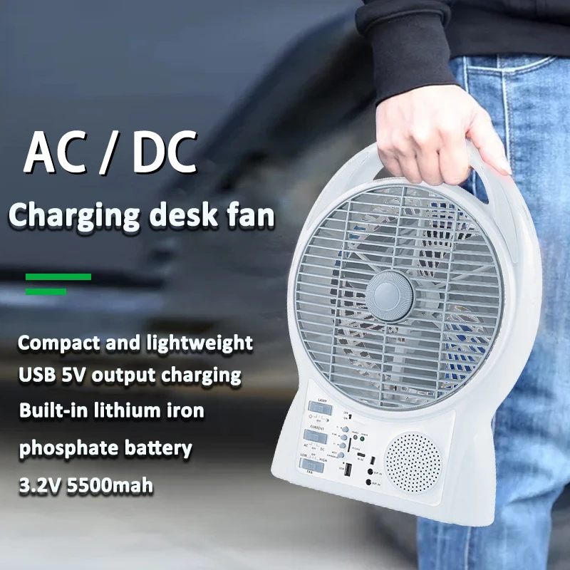 Hot Sale Stock Solar Power USB Fans 2 Gears Portable Rechargeable Table Fan