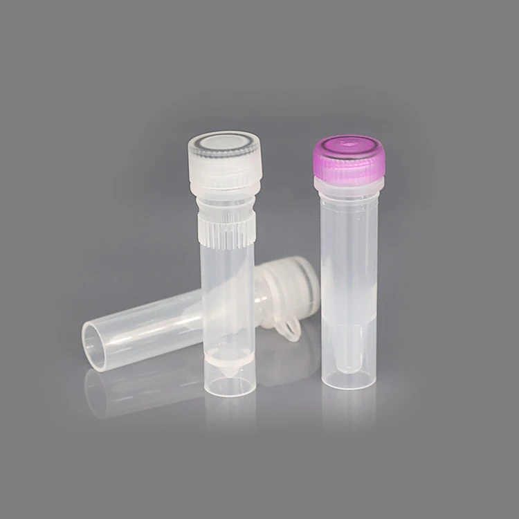 Transparent 1.5ml cryovial tube cryotube with external screw cap