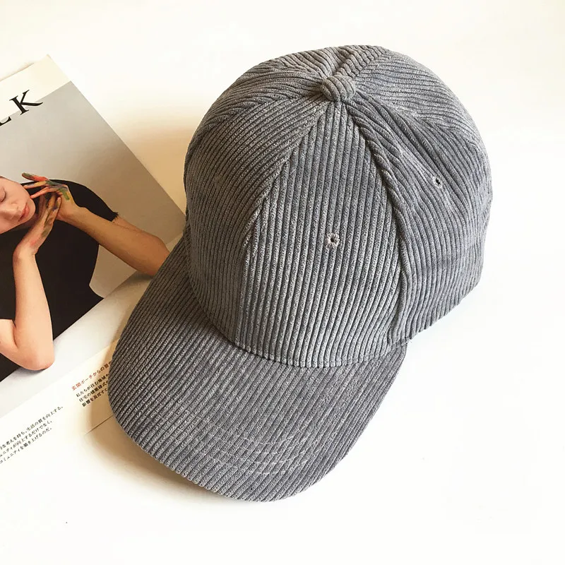 Wholesale Custom Vintage Retro Corduroy Blank Plain Baseball Cap 6 panel Corduroy Sports Baseball Cap With Custom Logo