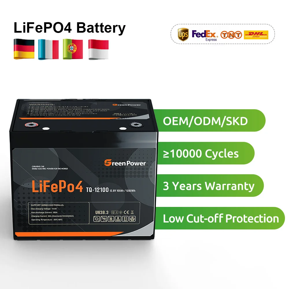 10 Years Life Designed 12V 24V 100ah 200ah 50ah 150ah 30ah 12ah Lithium Battery For The Solar RV Marine Power Storage