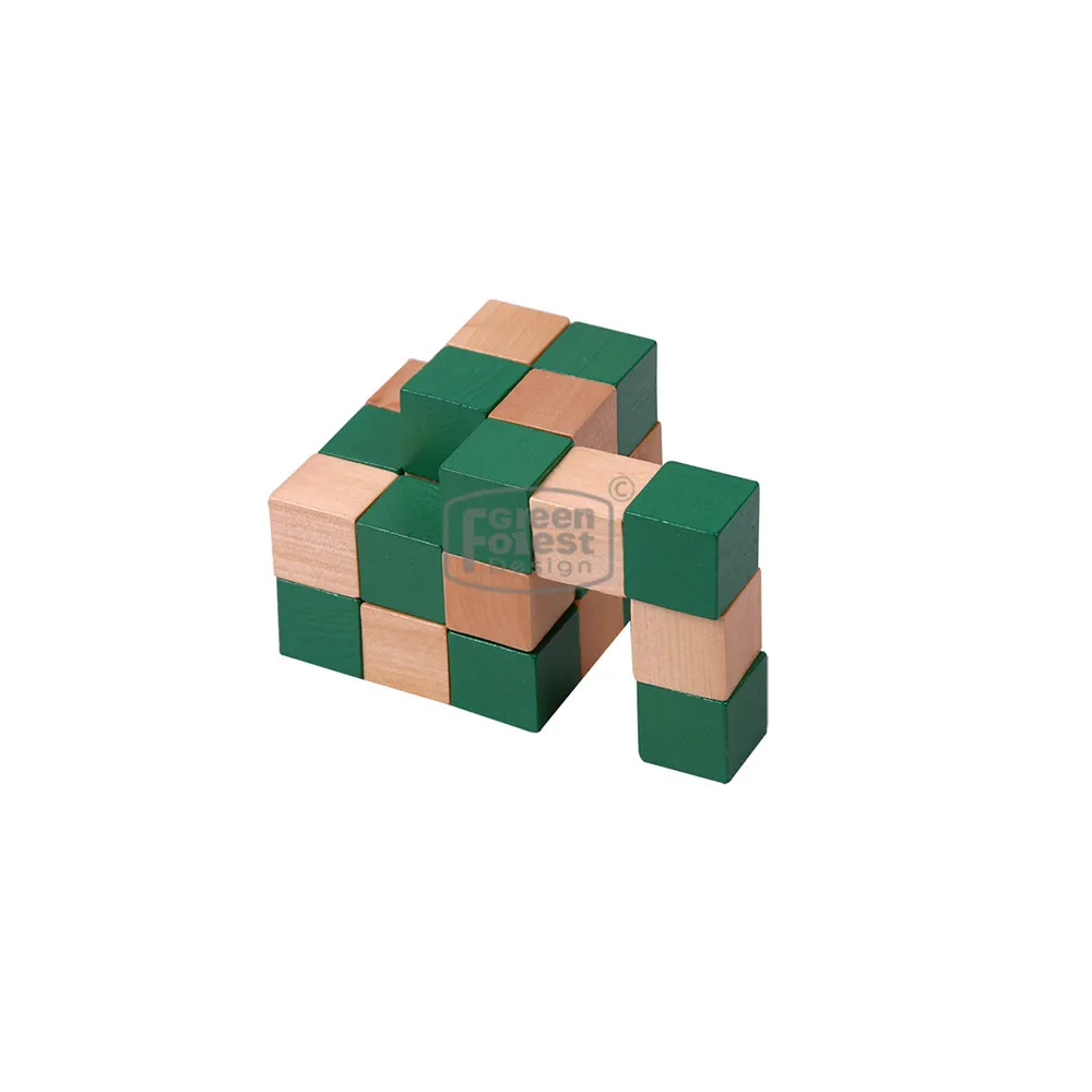 Classic Birch Wood Intelligent Wood Toys Magic Cube Puzzle Games Wooden Snake Cube
