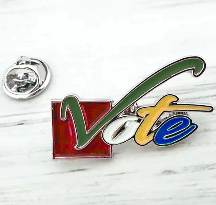 Fraternity Different Sorority Organizations Red White Gold Pink and Green Sorority Vote Brooch Pins Gift Enamel VOTE Lapel Pin
