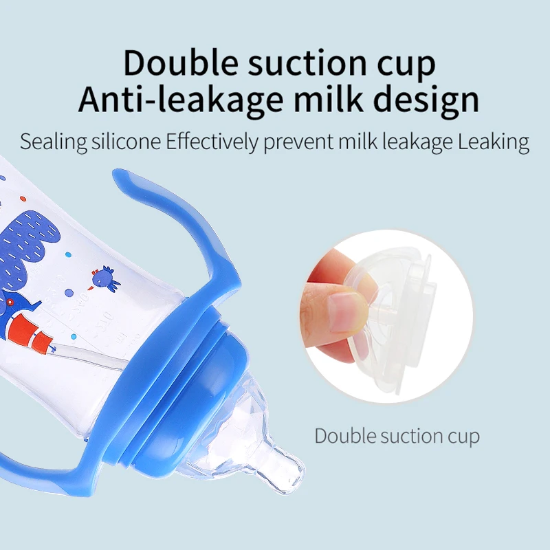 Baby bottles supplies in bulk big capacity 300ml silicone nipple baby drinking bottle baby feeder bottle