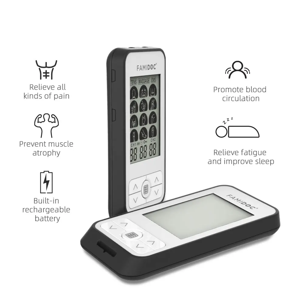 FAMIDOC Home Use Body Plus Massager 36  Modes Pain Relief Tens Unit Electric Physical Therapy Device Shockwave Therapy Machine