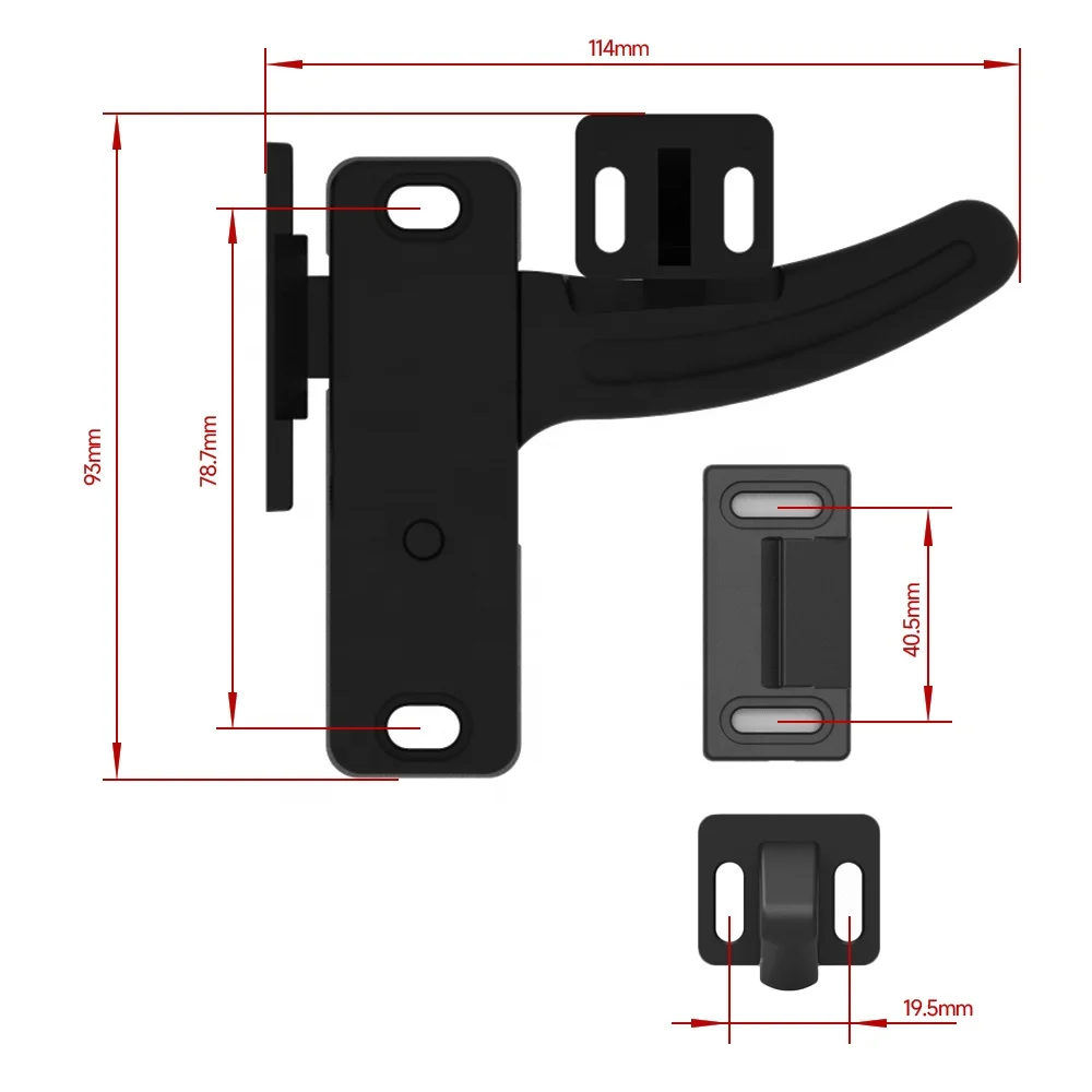 Black RV Door Window Lock Aluminium Alloy Right or Left  Hand RV Screen Door Latch Replacement For Camper/Trailer