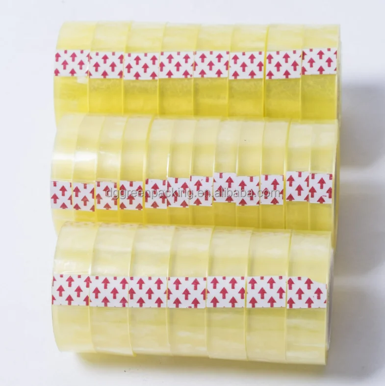 Хорошее качество прочная вязкая настольная лента школьная допп акриловая прозрачная и желтоватая цветная офисная канцелярская