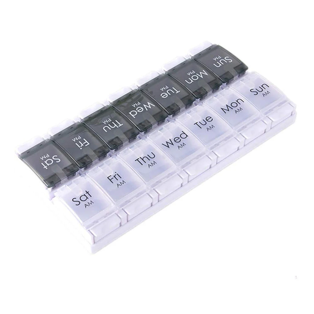 New Colorful 14 Cases 7 Days Medicine Weekly Plastic Pill Box Portable PP Pill Storage Cases
