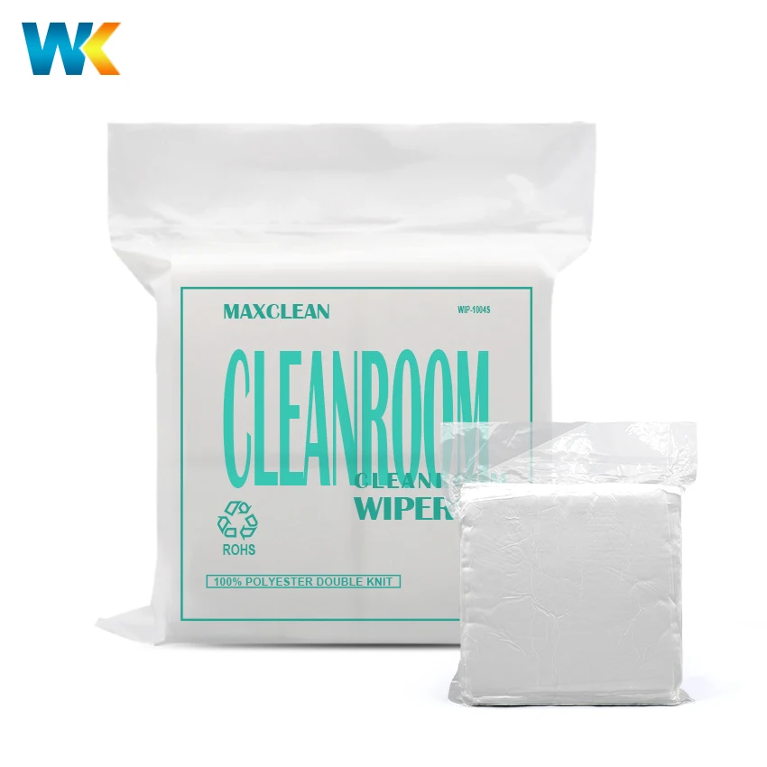 Cold Cut Straight Grain Lint free Double kint 100% Polyester Cleaning Wipes Maxclean Cleanroom Wiper