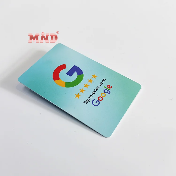Plastic Custom Logo QR Code RFID NFC Google Review Scan Card