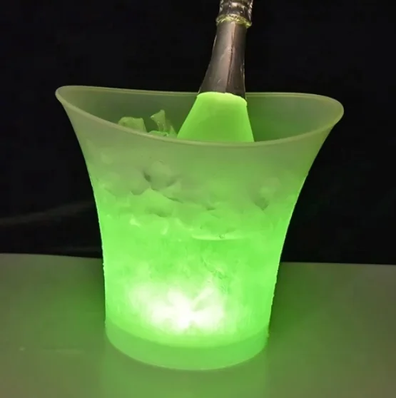 transparent colorful led gradient light glowing 4l 5l acrylic clear beer champagne plastic led ice bucket
