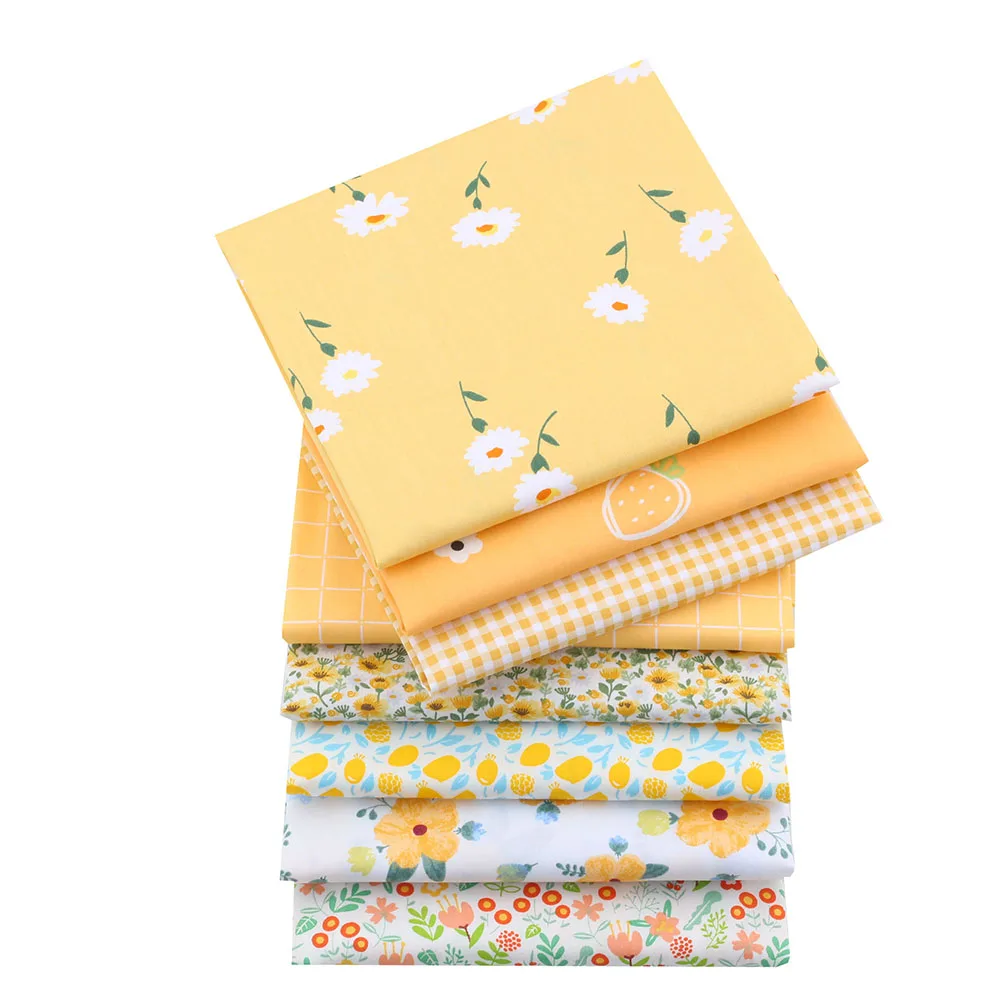 High Quality Yellow Flower Printed 100% Cotton Fabric Home Textile Cloth