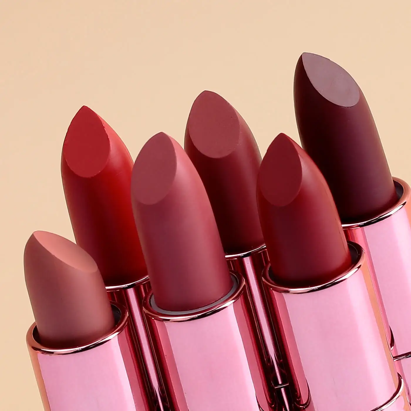 New arrival lapiz labial 14 colors creamy matte lipstick private label rose gold lipstick