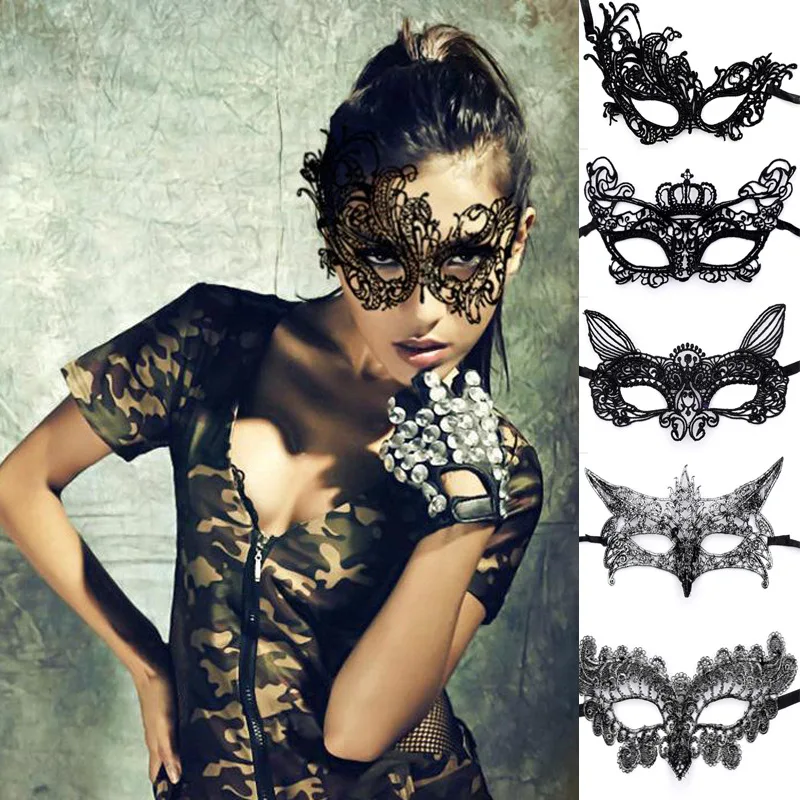 B973 Women Black Sexy Lace Eye Mask Party For Masquerade Halloween Venetian Costumes Carnival Mask