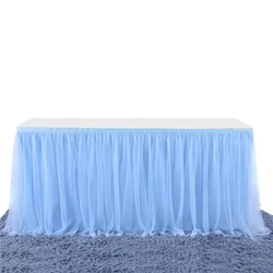 Amazon hot Wedding Birthday elegant Tulle table linen cloth party decoration tutu table skirt