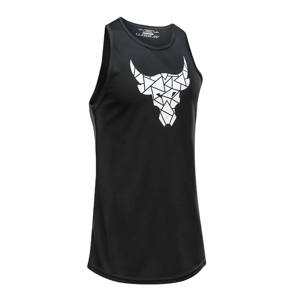High Quality Polyester Men Gym Sports Loose Sleeveless Vestank Top